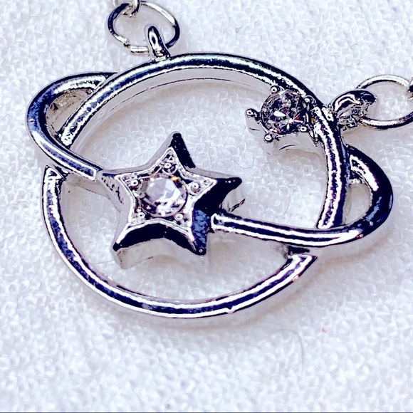 ❣️$25/3❣️ Planet Star Rhinestone Pendant Necklace - Picture 4 of 7